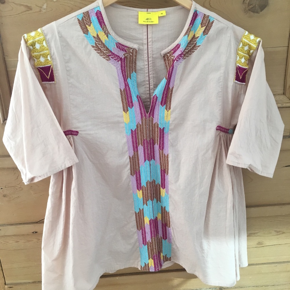 Roberta Roller Rabbit Embroidered Top XS